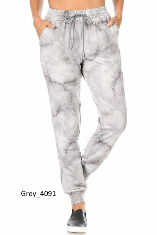 Womens Warm Fleece Marbled Joggers