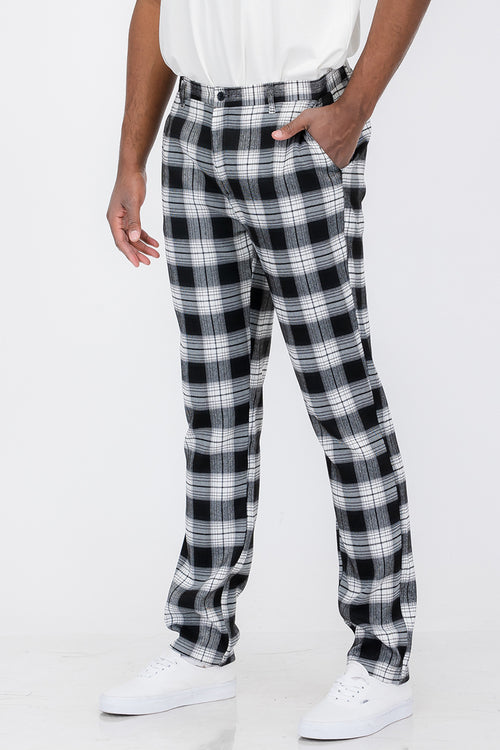 Slim Fit Pants - Plaid