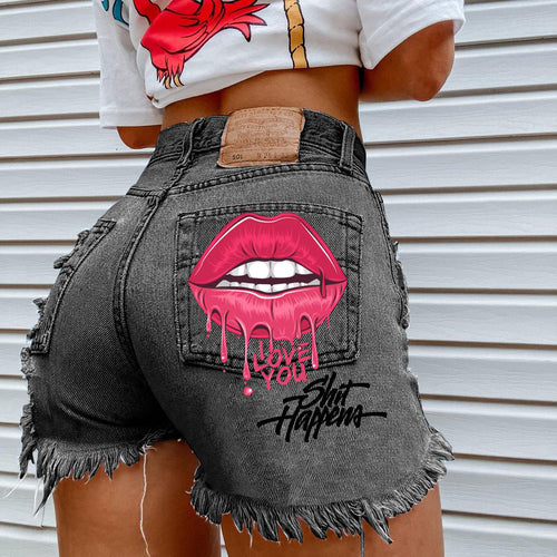 Womens Ripped Denim Shorts