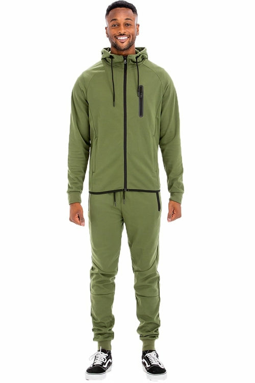 Dynamic Solid Sweat Suit - Army Green