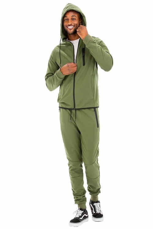 Dynamic Solid Sweat Suit - Army Green