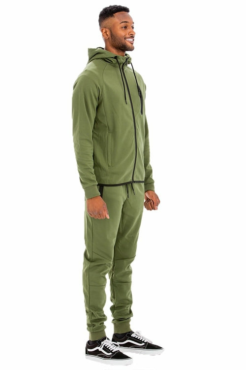 Dynamic Solid Sweat Suit - Army Green
